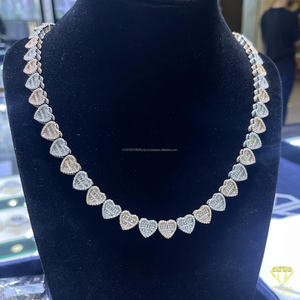 Collier Cœur en Moissanite et Diamant avec Argent Sterling 925 Bicolore, Bijou de Luxe pour Femme - Product Image 1