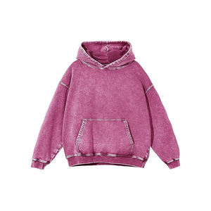 100% Cotton Heavyweight Acid Wash Hoodie Vintage <b>Pullover</b> Sweatshirt <b>Men</b> Oversized Streetwear ODM OEM Factory Wholesale - Product Image 5