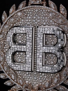 Pendentif Hip Hop de Luxe en Argent 925 avec Moissanite VVS, Design Indépendant Olive Branch, Pendentif Lettre Cercle Bicolore Iced Out - Product Image 2