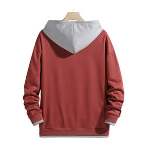 <b>Men's</b> Oversized Hooded <b>Sweatshirt</b> Solid Color French Terry Casual Autumn Wear <b>Red</b> with Gray Lining latest 2026 - Product Image 2