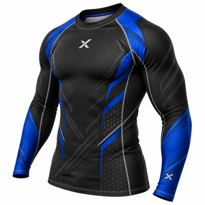 Men's <b>BJJ</b> Grappling <b>Rash</b> <b>Guards</b> | Breathable Anti-UV Quick Dry | Custom Colors | OEM/ODM Service | Sublimation Print | Sports - Product Image 3