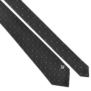 Corbata Masónica Personalizada con Bordado a Máquina del Patrón Cuadrado y Compás de la Logia Azul Maestra - Product Image 3