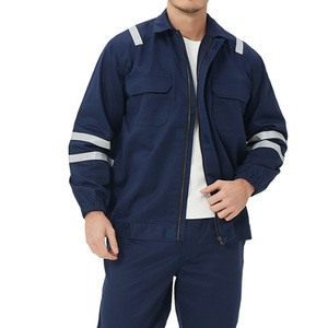 Overol de Trabajo de Algodón Azul Marino para Hombre, con Rayas Reflectantes, Ajuste Ajustable, Múltiples Bolsillos, Uniforme Industrial - Product Image 2