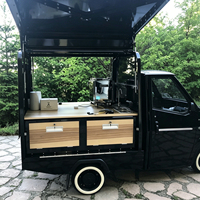 Piaggio Electric Tricycle Food Truck, Fully Equipped Mobile Kitchen Cart Beer Bar Trailer for Coffee Hot Dog Ice Cream