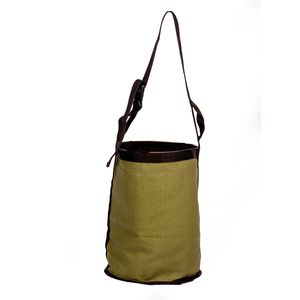 Sac à foin pour cheval vert olive, sac d'alimentation en toile durable, patch en cuir rectangulaire, sangle réglable, sac d'alimentation portable pour cheval - Product Image 6