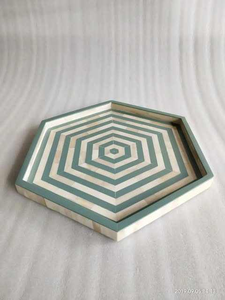 Plateau de service standard avec incrustation en os, plateau décoratif pour la cuisine et la maison, de qualité supérieure, par Global Exports - Product Image 2