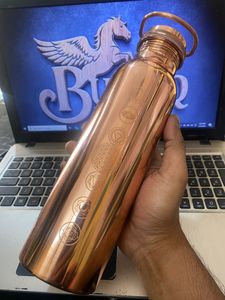 Copper Water <b>Bottle</b> 1L Portable Minimalist Design for Travel - Product Image 3