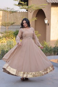 Nouvelle robe de mariée pakistanaise tendance, tenue de soirée, tissu en georgette, broderie à la main, travail de sequins, robe Anarkali, hiver, été - Product Image 3