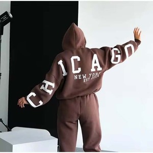 Custom Wholesale Unisex Charcoal Grey Heavyweight Fleece Acid Wash Winter Back Print Hoodie Piece <b>Set</b> OEM Custom Made <b>Twin</b> City - Product Image 2