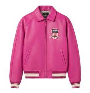 High Quality Winter Plain Dyed Solid Genuine Leather Avirex <b>Jacket</b> Men Avirex USA Men Pink Color Cowhide Leather Bomber <b>Jacket</b> - Product Image 1