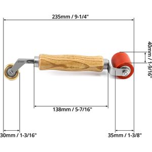 Rouleau à joint en silicone de 40 mm, rouleau de précision en laiton de 6 mm, outil de lissage pour PVC/TPO/EPDM, feutre de toiture simple, détails en laiton de 6 mm - Product Image 4
