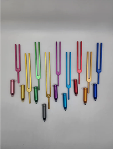 Juego de 9 Diapasones Profesionales COMPLETOS Sin Peso con Código de Color para Chakras - Product Image 2