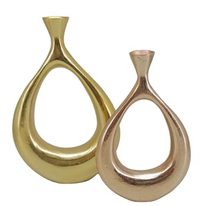 Florero de aluminio y níquel, jarrón de Metal martillado dorado, decoración del hogar, jarrón de Metal, cantidad a granel de alta calidad, Vintage, único y moderno - Product Image 1