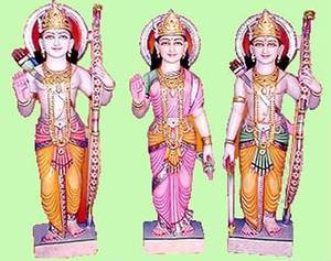 Estatua de Ram Darbar de Mármol Hecha a Mano de Calidad Superior, Dios Hindú Indio Shri Ram y Sita Mata Ji con Mano de Bendición para el Hogar - Product Image 2