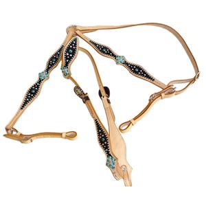 Riders'trust Reitsport - Juego de Arnés y Pechopetral de Cuero Genuino Transpirable con Una Orejera para Montar a Caballo, Color y Logotipo Personalizables - Product Image 1