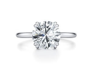Bague de fiançailles solitaire en or blanc 9 carats avec diamant rond de 1 carat cultivé en laboratoire, bijoux fins sur mesure, vente en gros - Product Image 1