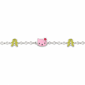 925 Sterling Silver Cat and Frog <b>Anklet</b> with Color Enamel Accents High Polish Cute Animal Style Jewelry for Girls Kids Daily Wea - Product Image 3