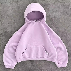 High Quality Heavyweight Terry Cropped Boxy Hoodie Custom Streetwear Drop Shoulder Crop Hoodies Men Oversized Thick Pullover - Product Image 6