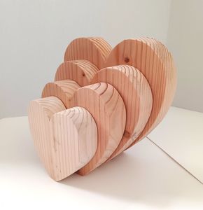 Attractive Wooden Heart <b>Table</b> Centerpiece With Smooth <b>Edges</b> For Dining <b>Table</b> And <b>Living</b> Room Decor - Product Image 1