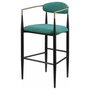 Set di 2 sedie da bar imbottite in tessuto verde Renfroe - Product Image 4