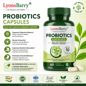 Lyonsbarry Probiotique 30 Milliards UFC 60 Capsules Vitamines pour la Santé Intestinale Soutien Immunitaire Compléments Alimentaires Nutraceutiques - Product Image 2
