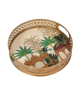 SALEEM INTERNATIONAL INTERNATIONAL German <b>Silver</b> Pichwai Tray Peacock Design Contemporary Party Gifting <b>Set</b> -00900123 - Product Image 4