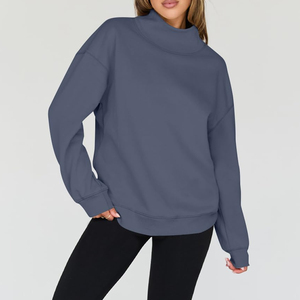 Factory Direct Supplier Private Label Womens Crewneck Sweatshirt Heavyweight Women's Casual <b>Sweat</b> <b>Top</b> Sweatshirt Factory Supply - Product Image 2