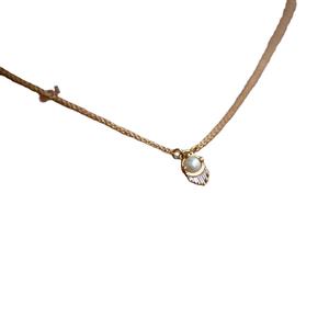 Collier de perles pour femmes, pendentif Baguette Antique en Moissanite, or massif 14K, bijoux de mariée, pendentif minimaliste, mode Offres Spéciales - Product Image 1