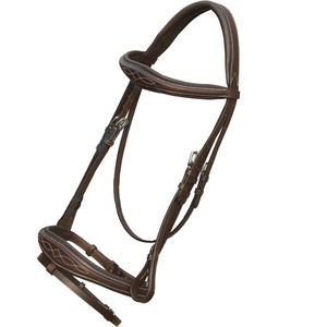 Rênes de cheval en cuir de haute qualité équipement d'équitation cheval brun Polo cousu chasseur bride avec rênes bride sur mesure - Product Image 2