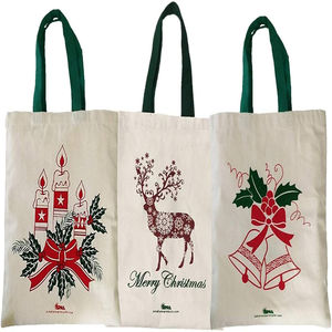 Bolsa de asas de Navidad personalizada de alta calidad Artículo de seda personalizado Estilo Patrón Carta Promoción China - Product Image 1