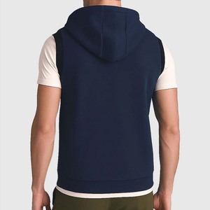 เสื้อฮู้ดแขนกุดผู้ชาย สีพื้น ผ้าฝ้ายเฟรนช์เทอร์รี่ สวมใส่สบาย ทรงปกติ เหมาะสำหรับฤดูใบไม้ร่วง มีกระเป๋า - Product Image 2