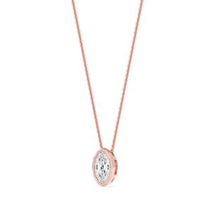 Pendentif ovale en diamant de laboratoire taille étagée 1,09 CTW, monture en or blanc 10K, élégant accessoire de collier pour occasions spéciales - Product Image 4