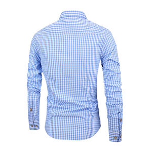 Chemise de travail pour homme avec logo personnalisé, coupe ajustée, 100% coton sergé, vêtements de bureau, fabricant OEM ODM, vente en gros - Product Image 2