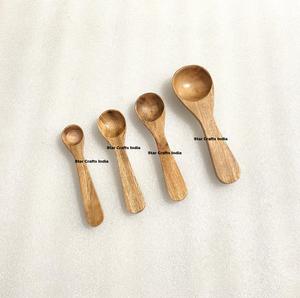 Cuillères en bois écologiques multi-usages, pièces uniques, ensemble de cuillères doseuses en bois bio pour sel et sucre - Product Image 3