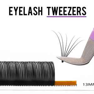 Pinzas Profesionales para Extensión de Pestañas Rusas de 90 y 45 Grados, Pinzas de Acero Inoxidable Ecológicas con Puntas de Fibra para Pestañas - Product Image 5