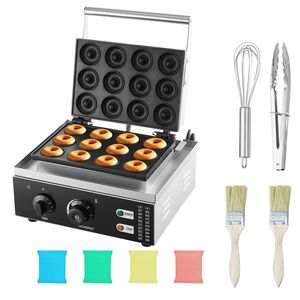 Commercial 1550W Electric Donut <b>Maker</b> 12-Hole Double Sided Heating <b>Waffle</b> Machine with Non-Stick Surface for Wheat Doughnuts - Product Image 1