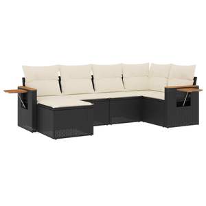 Conjunto de Sofás de Jardín en Negro y Blanco Crema para Muebles de Patio - Product Image 2