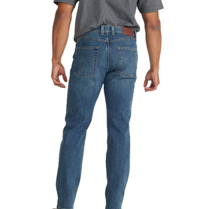 Jean décontracté coupe bootcut extensible pour homme, en denim doré classique, taille mi-haute, motif uni, délavage moyen, idéal pour le printemps - Product Image 2