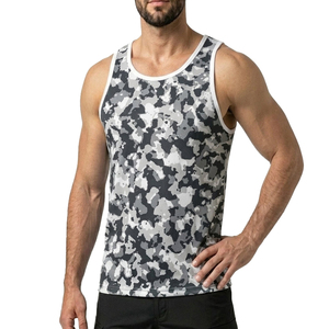 Bulk Men's Camouflage Printed Fitness Tank Top Professional Gym Training Vest Customizable Polyester Spandex Sportswear Tank Top - Product Image 6