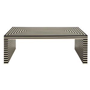 Table basse en mosaïque artisanale avec incrustations en os, meuble d'appoint élégant pour la décoration moderne du salon. - Product Image 2