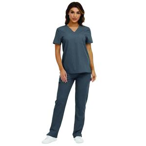 V Neck Nurse Scrub Top et Jogger Leg Pants Set Professional Hospital Medical Uniform Scrubs Nursing Uniform Medical Scrub - Product Image 1