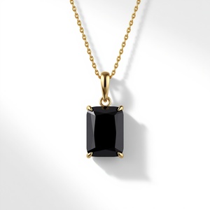 จี้ทองคำแท้ 9K ประดับพลอยออนิกซ์ เครื่องประดับอัญมณีหรูหรา งานจิวเวลรี่ชั้นดี ผู้ผลิตตามสั่ง ประเทศไทย - Product Image 1