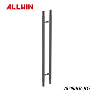 Modern 1000mm Natural Finish Unsealed Brass Knurled H Handle Manufactory Long Ladder Push Pull for Hotel or Apartment Doors - Product Image 3