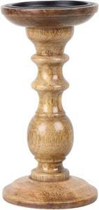 Portavelas de Madera de Mango Hecho a Mano con Diseño Rústico para Decoración del Hogar, Decoración Rústica para Sala de Estar en Halloween - Product Image 2