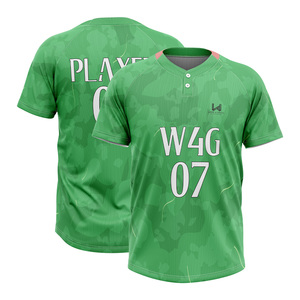 High Quality Sublimated 2 Button Baseball Softball Jersey Custom Team Wear Moisture Wicking OEM ODM Supplier - Product Image 4