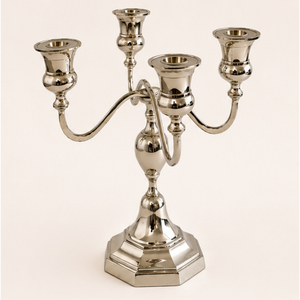 Luxury <b>Silver</b> 5-Arm Metal Candelabra Bulk Wholesale Tabletop <b>Candlestick</b> Holder for Wedding Event Table Centerpieces Decor - Product Image 3