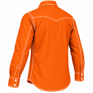 Wholesale Men FR <b>Shirt</b> <b>Flame</b> Resistant Welding Workwear Western Pearl Snap Solid Color Custom Industrial Safety Cotton Quick Dry - Product Image 6