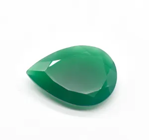 Pera de ónix verde facetada de todos los tamaños, piedra preciosa facetada calibrada suelta para la fabricación de joyas, Ágata verde, corte de pera, piedra preciosa suelta