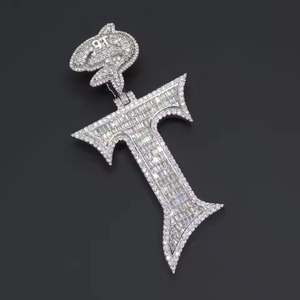 Colgante Personalizado de Hip Hop para Hombre, con Nombre de Rapero, Totalmente Cubierto de Moissanita, Plata 925, Pasa el Test de Diamantes - Product Image 1