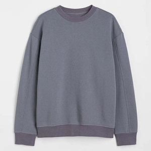 Wholesale Custom Logo Embroidered 100% Cotton <b>Men's</b> Autumn Fleece <b>Sweatshirts</b> High Quality <b>Grey</b> <b>Sweatshirts</b> MADE BY BS - Product Image 3